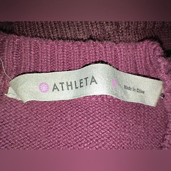 Athleta Burgundy Knit Long Sleeve Dress - Picture 4 of 4